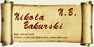 Nikola Bakurski vizit kartica